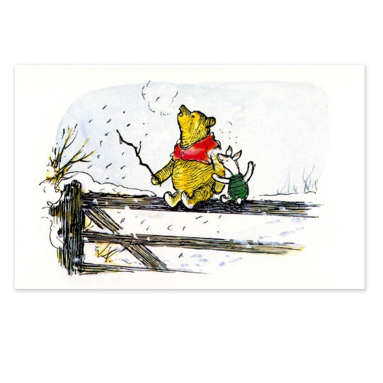 Pooh & Piglet on the Fence Gate Card