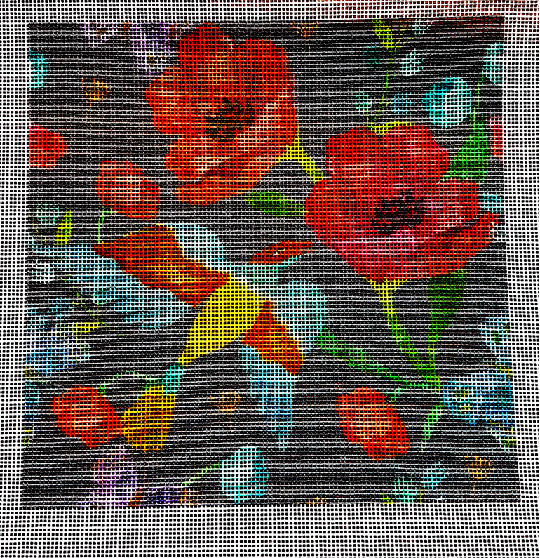 Poppies needlepoint canvas