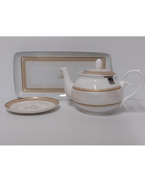 #porcelain#teapot#ladies#teaset#pearl#gold