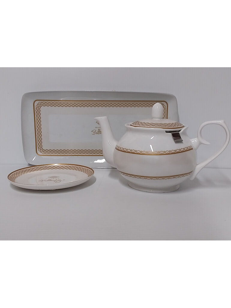 #porcelain#teapot#ladies#teaset#pearl#gold#plate