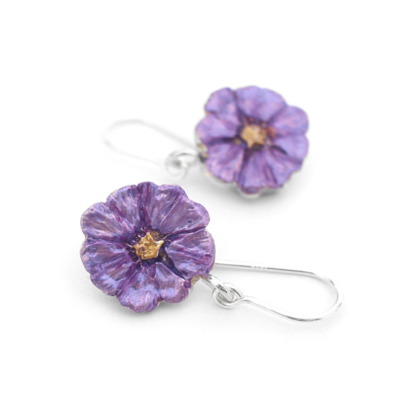 poroporo purple native flower floral sterling silver earrings lilygriffin nz