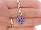 poroporo purple native flower nz jewellery silver necklace pendant