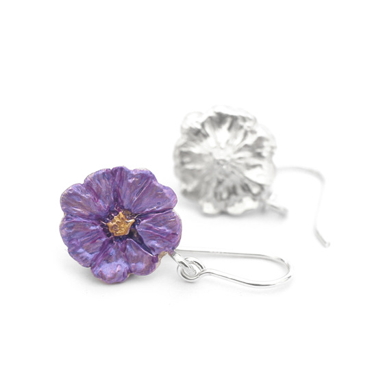 poroporo purple native flower sterling silver earrings nz jewellery
