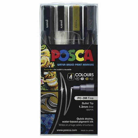 Posca PC-3M - 4 Pack Mixed