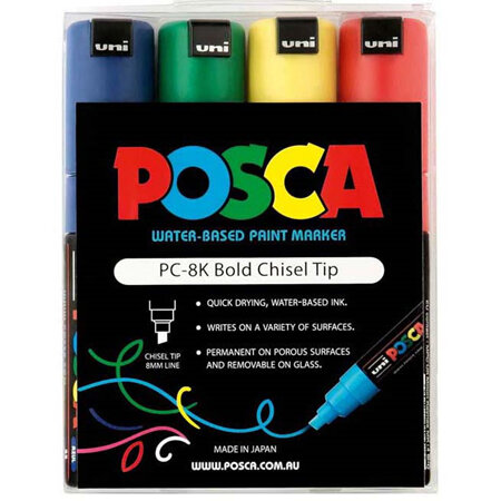 Posca PC-8K - 4 Pack Standard Colours