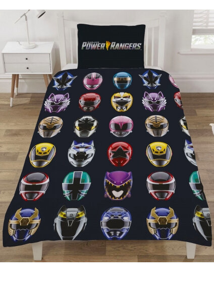 Power Rangers Helmets Reversible Single Duvet Cover Set