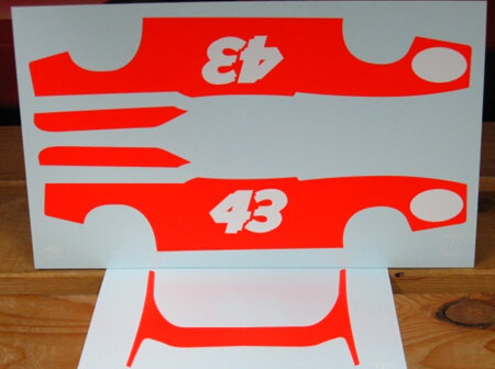 Powerslide 1/25 Vermillion Red Decals for 73 Petty Charger