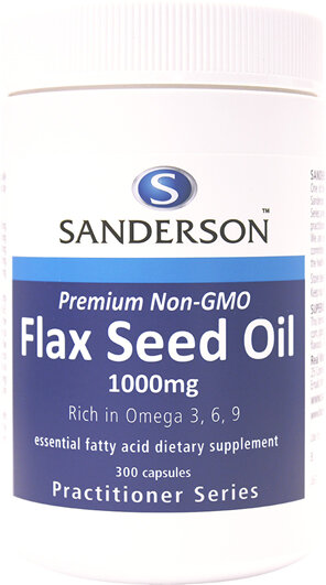 Premium Organic Non-GMO Flax Seed Oil 1000Mg - 300 Caps