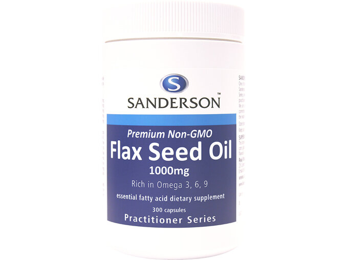 Premium Organic Non-GMO Flax Seed Oil 1000Mg - 300 Caps