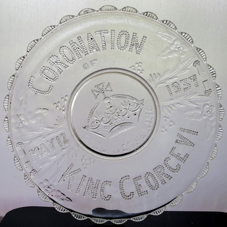Pressed glass Coronation plate