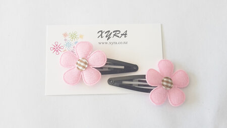 Pretty in Pink Flower Hair Clips (pack of 2 clips)