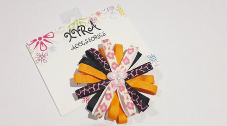 Pretty Orange and Tiger Pattern with Butterfly Accent Bow