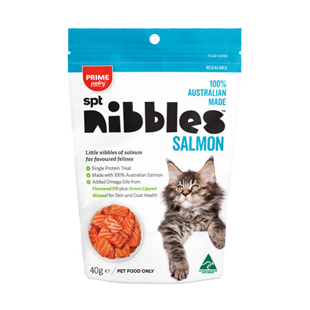 PRIME CAT NIBBLES SALM 40G