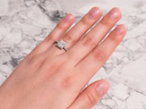 Princess cut diamond halo engagement ring, princess cluster engagement ring
