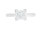 Princess cut diamond solitaire engagement ring platinum 18ct white gold