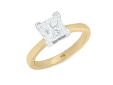 Princess Cut Solitaire Diamond Engagement Ring, 18ct Yellow Gold, Platinum,