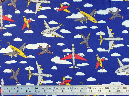 Printed Wincy - Planes on Royal