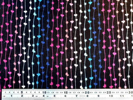 Printed Wincy - Rainbow on Black