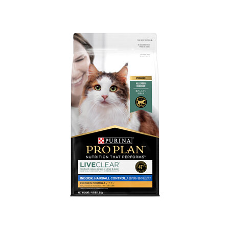 PRO PLAN LIVECLEAR Adult Indoor Hairball Control Chicken Formula with Probiotics Dry Cat Food