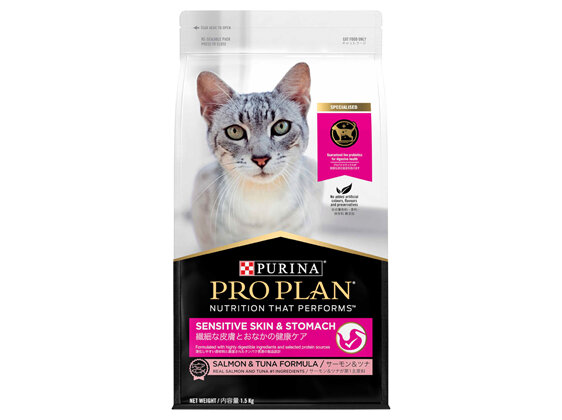 PRO PLAN Sensitive Skin & Stomach Salmon & Tuna Formula Dry Cat Food