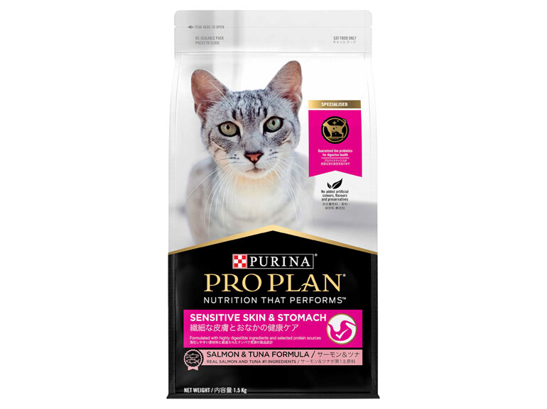 PRO PLAN Sensitive Skin & Stomach Salmon & Tuna Formula Dry Cat Food