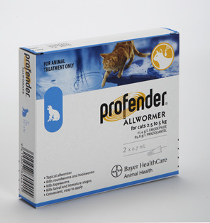 Profender® AllWormer for Cats 2.5-5kg or 5-8kg
