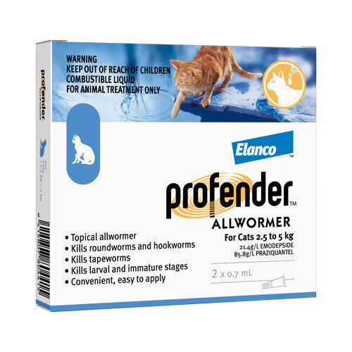 Profender™ AllWormer for Cats  2.5 - 5kg,  2 pack