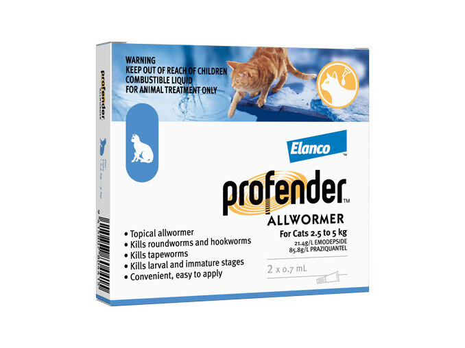 Profender™ AllWormer for Cats  2.5 - 5kg,  2 pack