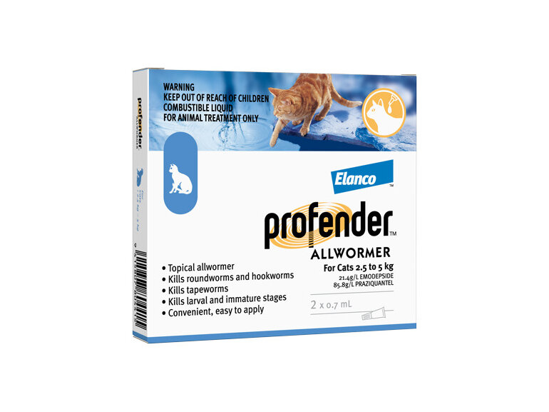 Profender™ AllWormer for Cats  2.5 - 5kg,  2 pack