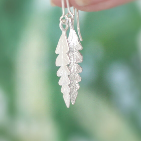 puarangi leaf leaves hibiscus sterling silver earrings lily griffin nz jewelry