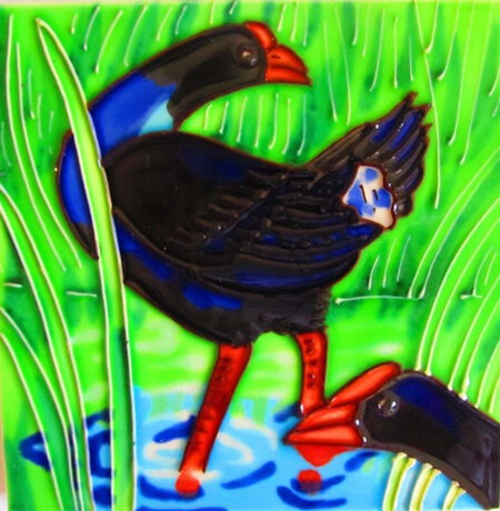 Pukeko 15x15cm New Zealand Ceramic Art Tile