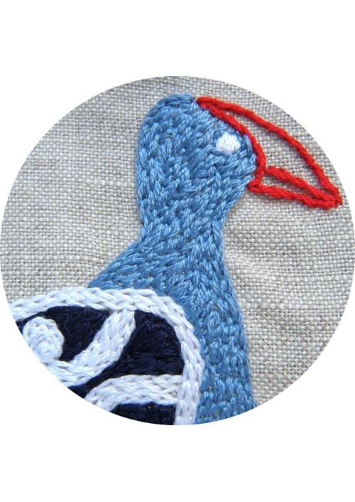 Pukeko and Baby emailed embroidery pattern