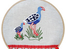 pukeko and baby embroidery kit