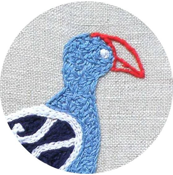 pukeko and baby embroidery kit
