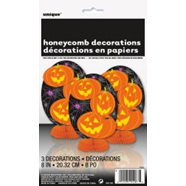 Pumpkin 3 mini honeycomb decorations