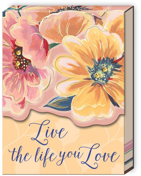 Punch Studio Florette Bouquet Pocket Notepad live the life you love