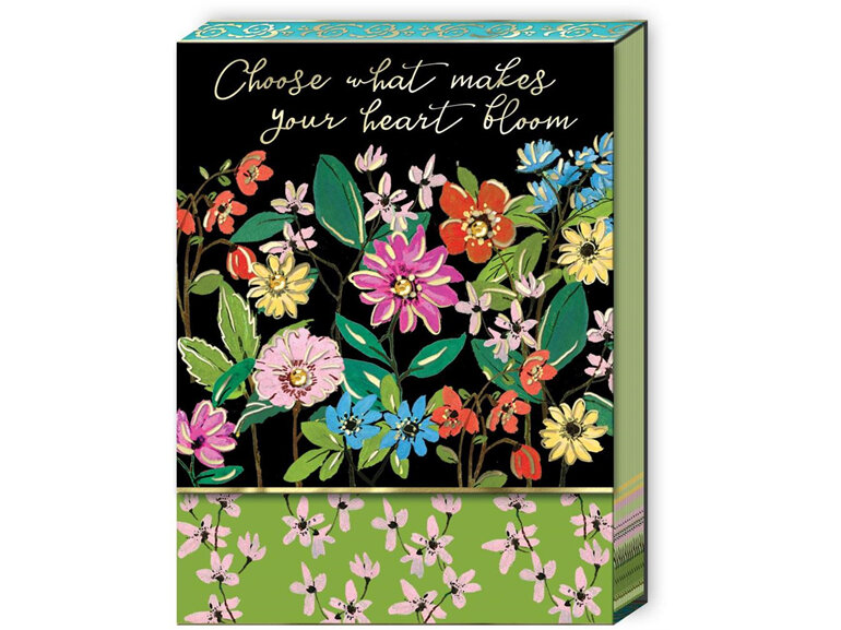 Punch Studio Full Bloom Black Pocket Notepad choose what makes your heart bloom