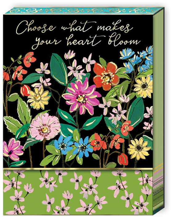Punch Studio Full Bloom Black Pocket Notepad choose what makes your heart bloom