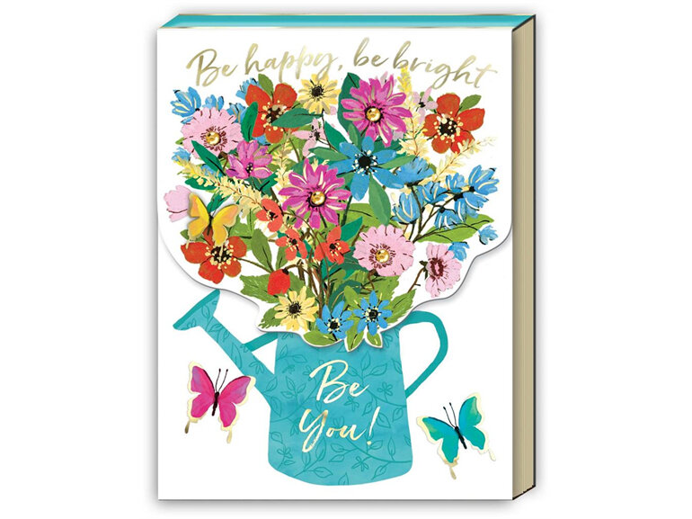 Punch Studio Full Bloom Watering Can Pocket Notepad be happy bright you