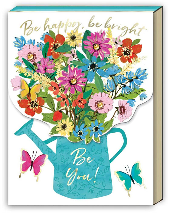 Punch Studio Full Bloom Watering Can Pocket Notepad be happy bright you
