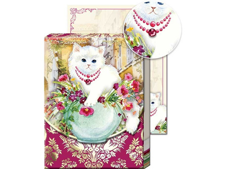 Punch Studio - Posh Pets White Cat Pocket Notepad