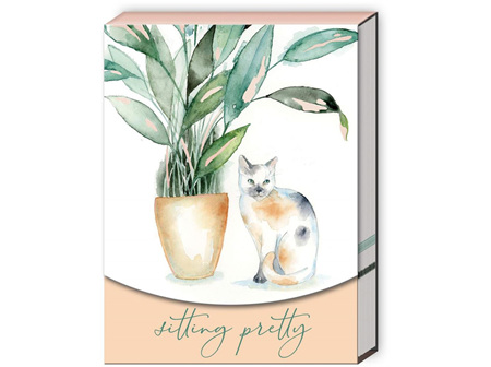 Punch Studio Sitting Pretty Calico Rose with Houseplant Pocket Notepad
