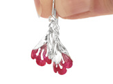 puriri hot pink flower lilygriffin silver ear charm native floral nature earring