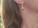 puriri hot pink flower sterling silver native gift nature earrings lily griffin