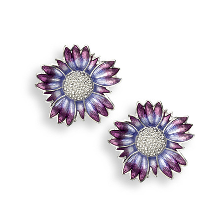 Purple Coastal Tidytip Flower Stud Earrings