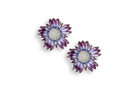 Purple Coastal Tidytip Flower Stud Earrings