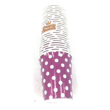 Purple Dots Party Cups x 25