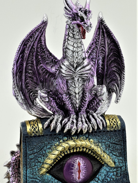 Purple Dragon On Book with LED