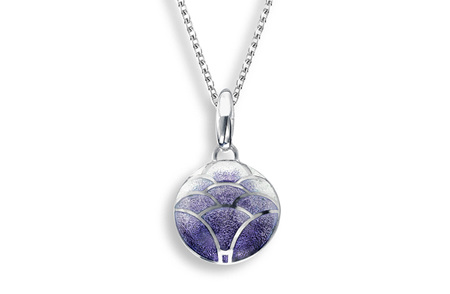 Purple Enamel Lotus Flower Necklace
