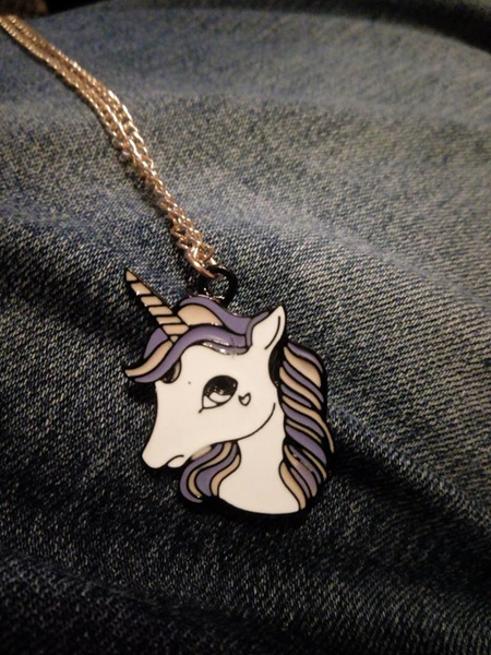 Purple Mane Unicorn Pendant Necklace